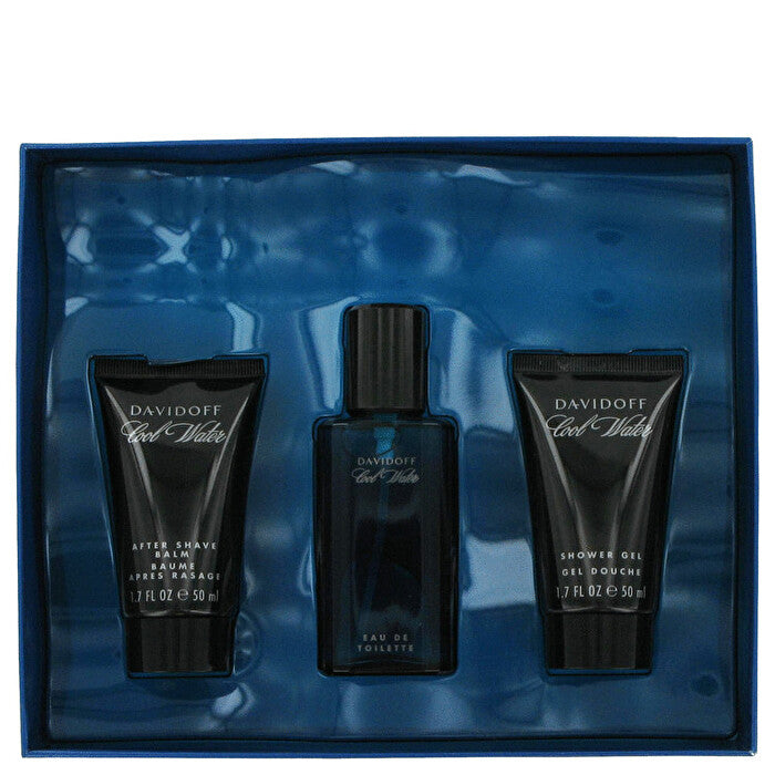 Davidoff Cool Water Geschenkset – Eau de Toilette Spray + 1,7 oz After Shave Balsam + 1,7 oz Duschgel