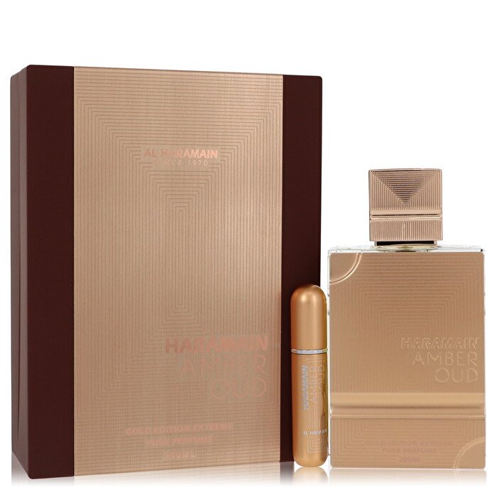 Al Haramain Al Haramain Amber Oud Gold Edition Extreme Geschenkset 6,7 Reines Parfümspray + 0,34 oz Nachfüllspray 200 ml/6,7 oz