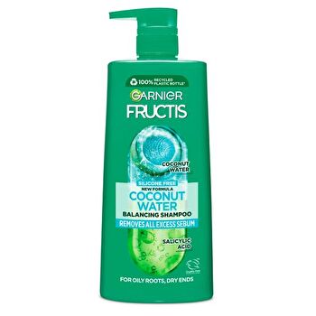 Garnier Fructis Kokoswasser-Shampoo, 850 ml, für fettige Haarwurzeln und trockene Spitzen