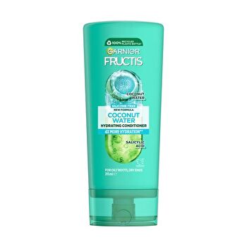 Garnier Fructis Coconut Water Conditioner 315ml für fettige Haarwurzeln und trockene Spitzen