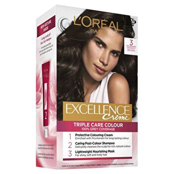 L'Oreal Paris Excellence Crème Permanent Hair Colour - 3 Darkest Brown