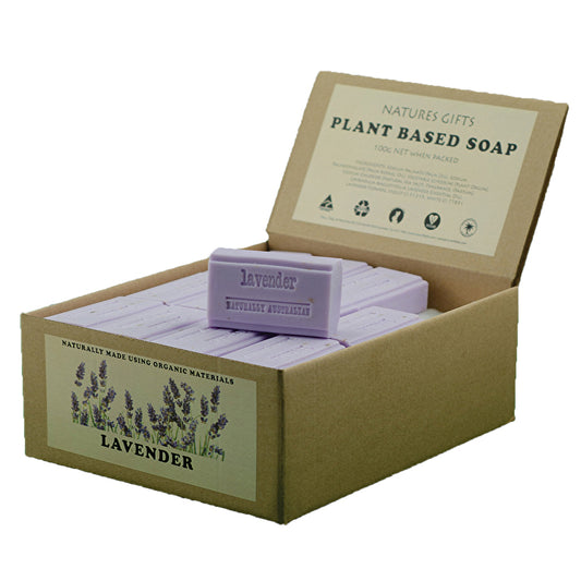 Clover Fields Natures Gifts Pflanzenseife, Australischer Lavendel, 100 g x 36 Display