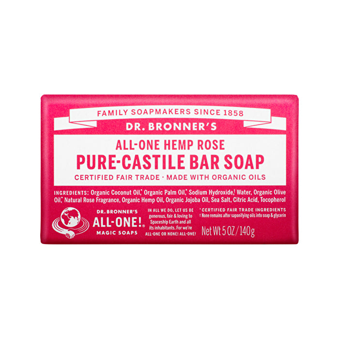 Dr. Bronners All-one Pure-castile Magic Bar Soap Rose 140g