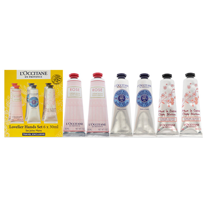 L'occitane Best Of Provence Set Handcreme 30ml - 2x Kirschblüte/2x Rose Reines/2x Sheabutter 180ml
