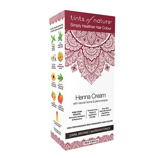 Tints Of Nature Henna Cream (semi-permanent Hair Colour) Dark Brown 70ml