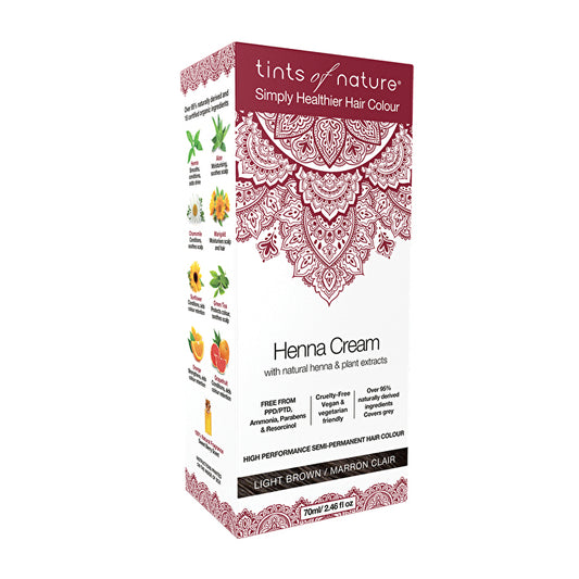 Tints Of Nature Henna Cream (semi-permanent Hair Colour) Light Brown 70ml